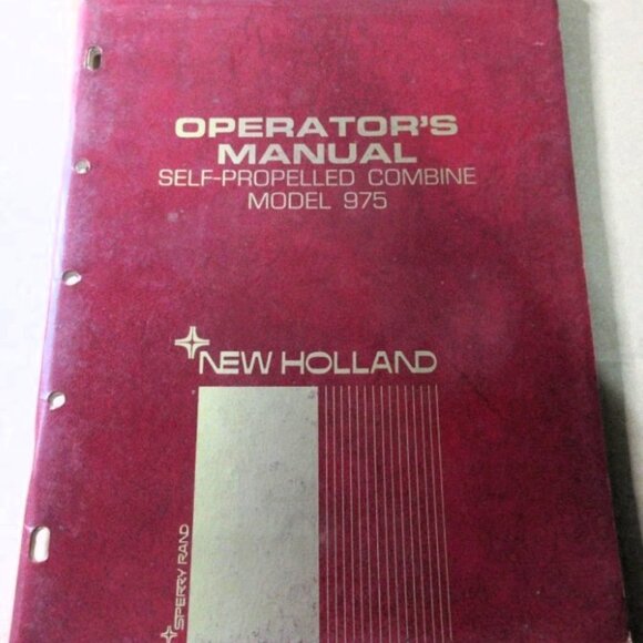 SPERRY NEW HOLLAND 975 COMBINE OPERATOR'S MANUAL - Picture 1 of 5